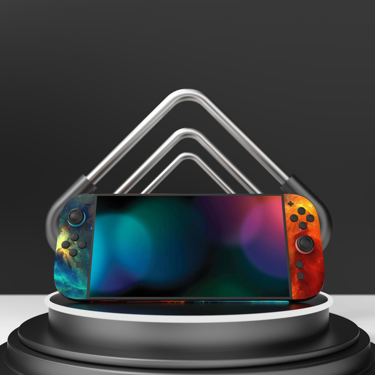 PlayVital Nintendo Switch 2（2025）本体・Joycon対応 フルセット保護ステッカーシール カスタマイズ用ビニールステッカー ドック＆グリップスシール付き【オレンジスター ユニバース】