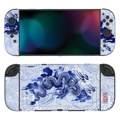 PlayVital Nintendo Switch 2（2025）本体・Joycon対応 フルセット保護ステッカーシール カスタマイズ用ビニールステッカー ドック＆グリップスシール付き【青花磁器風】