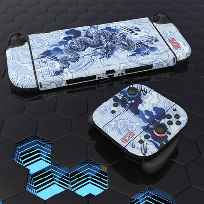 PlayVital Nintendo Switch 2（2025）本体・Joycon対応 フルセット保護ステッカーシール カスタマイズ用ビニールステッカー ドック＆グリップスシール付き【青花磁器風】