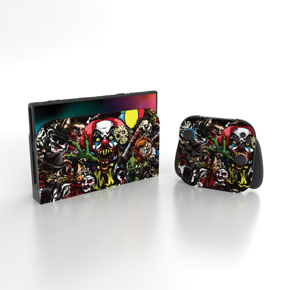 PlayVital Nintendo Switch 2（2025）本体・Joycon対応 フルセット保護ステッカーシール カスタマイズ用ビニールステッカー ドック＆グリップスシール付き【スケアリーパーティー】