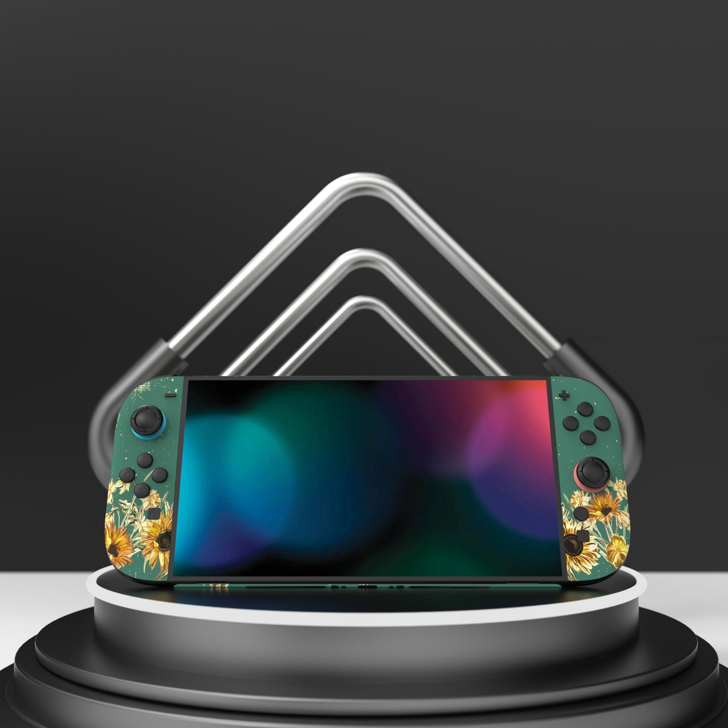 PlayVital Nintendo Switch 2（2025）本体・Joycon対応 フルセット保護ステッカーシール カスタマイズ用ビニールステッカー ドック＆グリップスシール付き【向日葵】