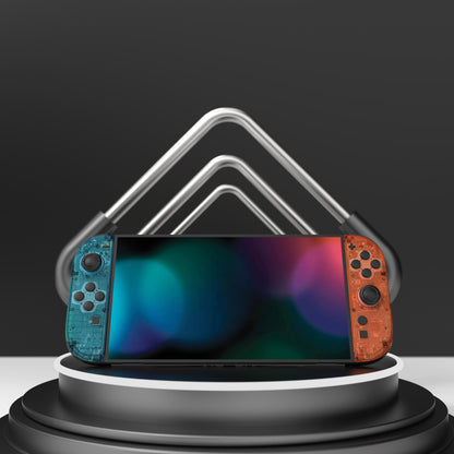 PlayVital Nintendo Switch 2（2025）本体・Joycon対応 フルセット保護ステッカーシール カスタマイズ用ビニールステッカー ドック＆グリップスシール付き【ティアダウン・ブルー＆オレンジ】