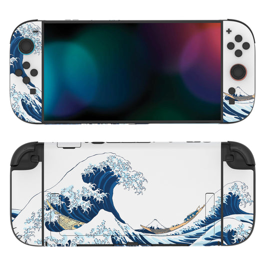 PlayVital Nintendo Switch 2(2025)本体・Joycon対応 フルセット保護ステッカーシール カスタマイズ用ビニールステッカー ドック&グリップスシール付き【神奈川沖浪裏】