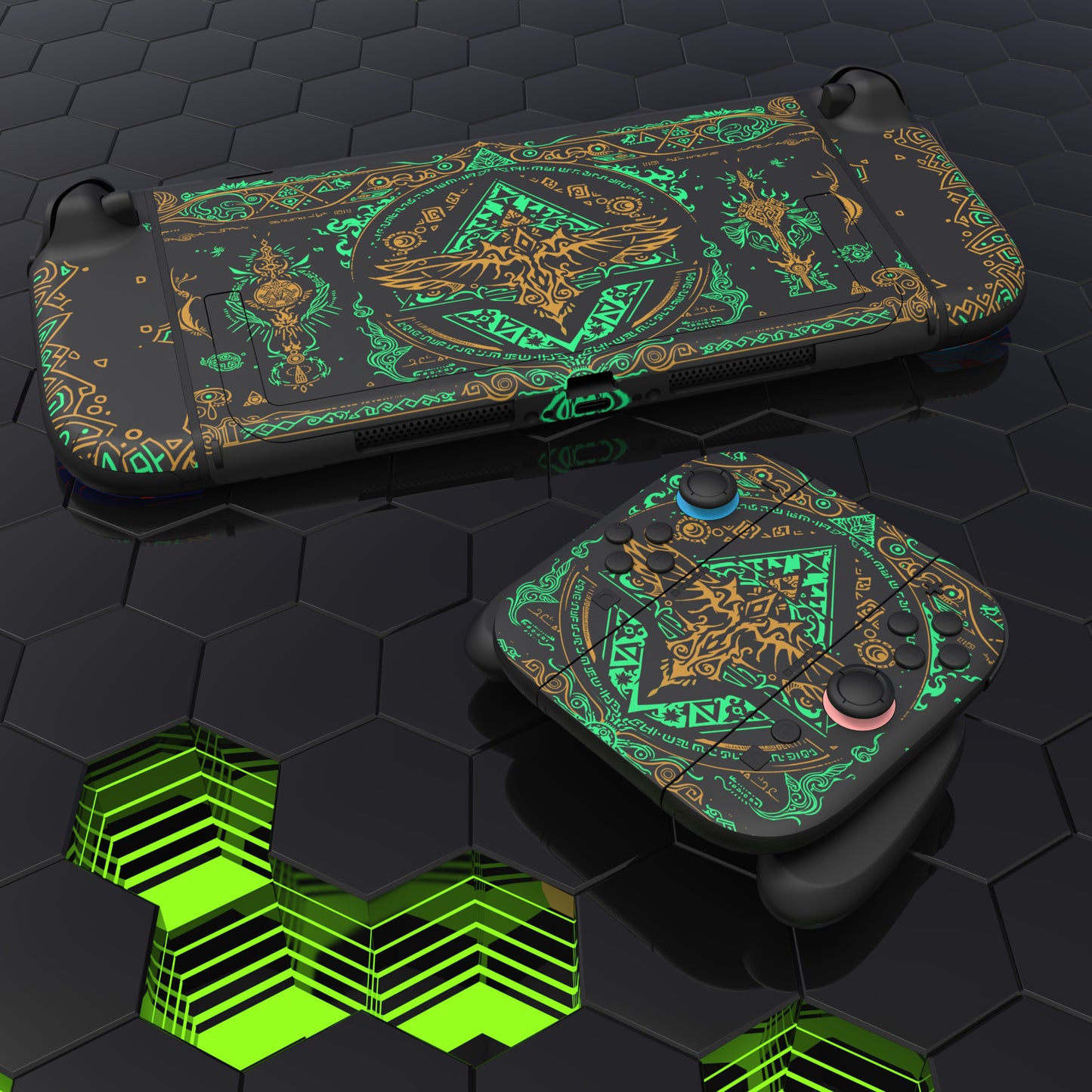 PlayVital Nintendo Switch 2（2025）本体・Joycon対応 フルセット保護ステッカーシール カスタマイズ用ビニールステッカー ドック＆グリップスシール付き【キングダムのトーテム】