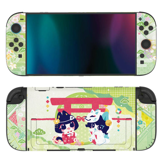 PlayVital Nintendo Switch 2（2025）本体・Joycon対応 フルセット保護ステッカーシール カスタマイズ用ビニールステッカー ドック＆グリップスシール付き【願いの神社】