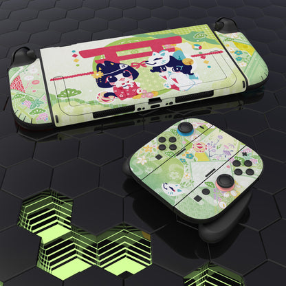 PlayVital Nintendo Switch 2（2025）本体・Joycon対応 フルセット保護ステッカーシール カスタマイズ用ビニールステッカー ドック＆グリップスシール付き【願いの神社】