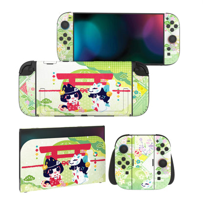PlayVital Nintendo Switch 2（2025）本体・Joycon対応 フルセット保護ステッカーシール カスタマイズ用ビニールステッカー ドック＆グリップスシール付き【願いの神社】