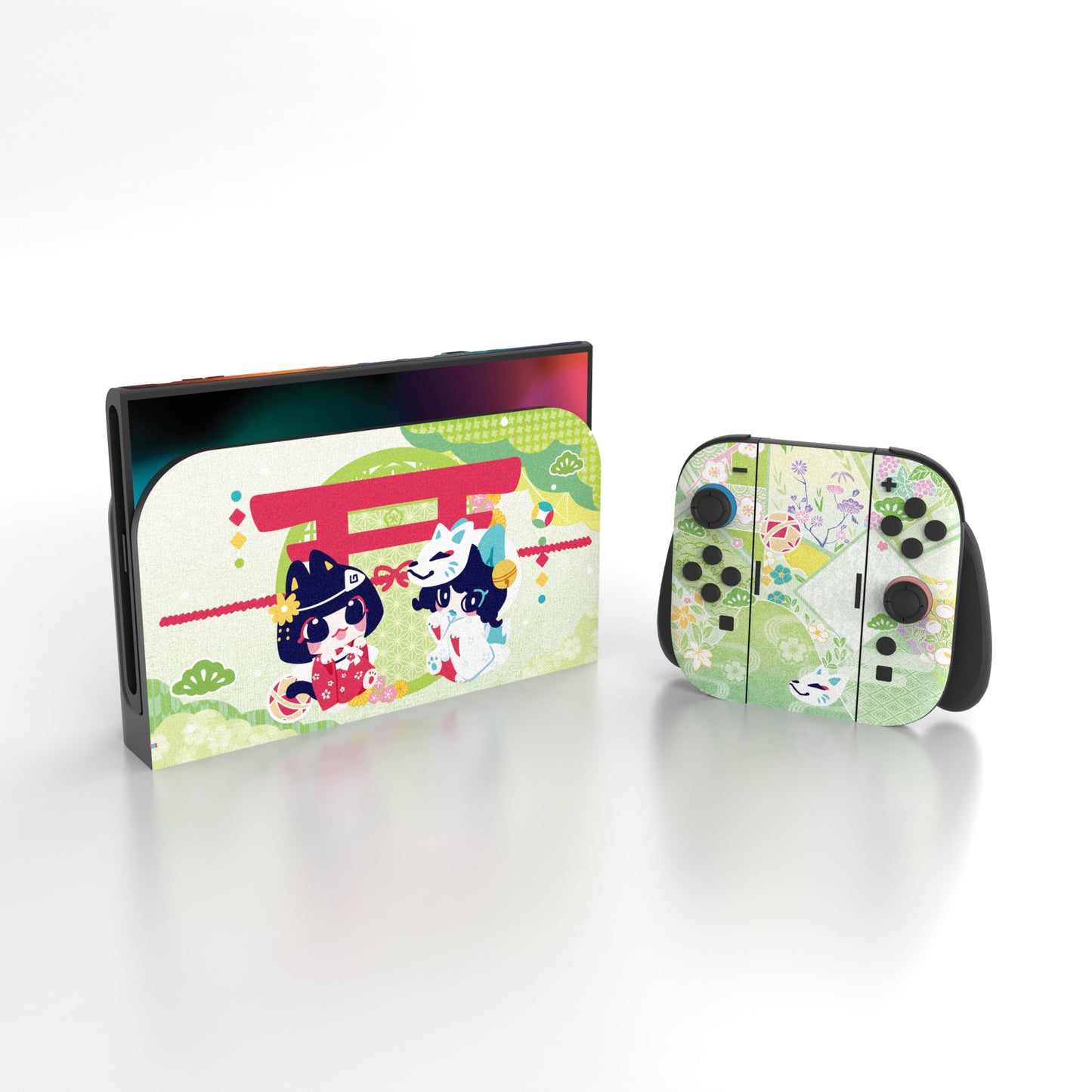 PlayVital Nintendo Switch 2（2025）本体・Joycon対応 フルセット保護ステッカーシール カスタマイズ用ビニールステッカー ドック＆グリップスシール付き【願いの神社】