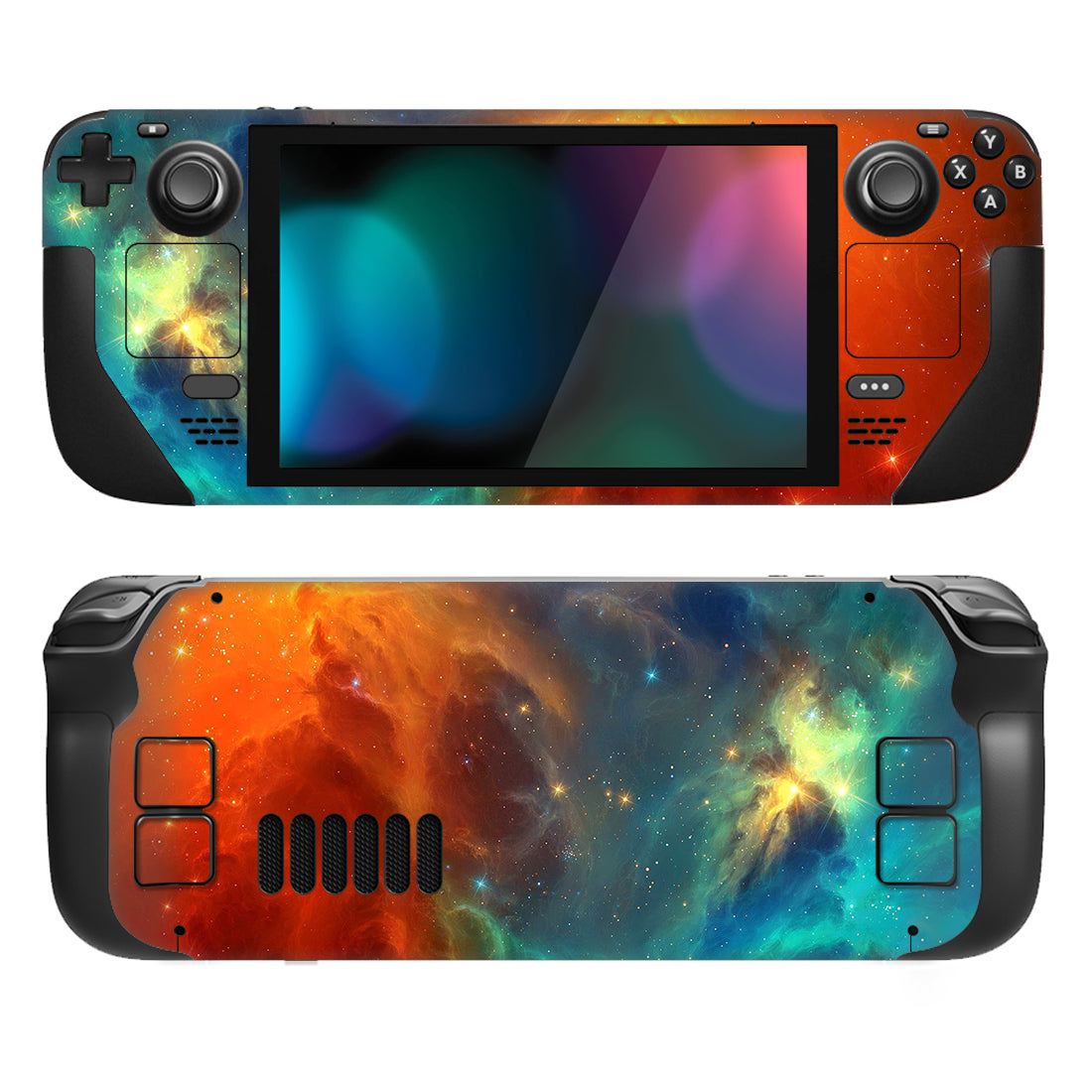 PlayVital Custom Full Set Protective Skin Decal for Steam Deck LCD & OLED - Orange Star Universe - SDTM001G2 playvital