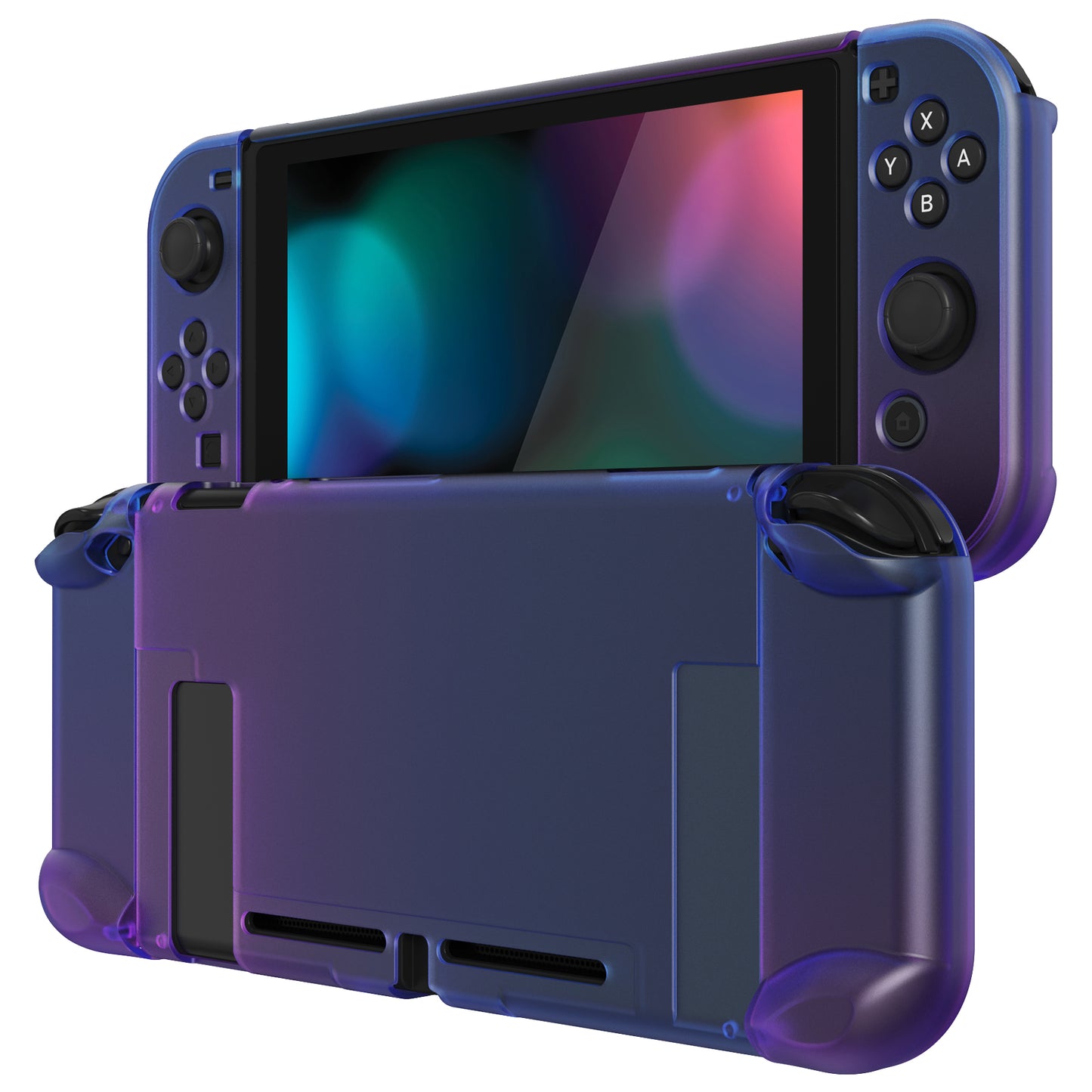 PlayVital カスタマイズ ドッキング可能 ハードシェル保護ケース NS Switch コンソール用【グラデーション クリアブルーベル】