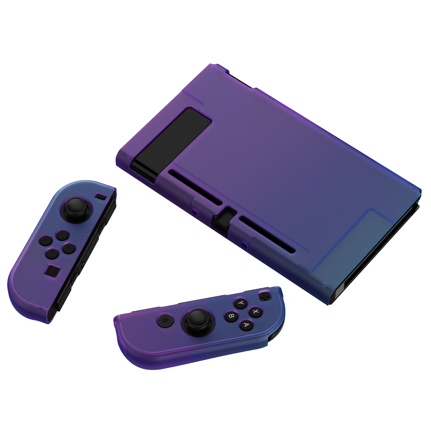 PlayVital カスタマイズ ドッキング可能 ハードシェル保護ケース NS Switch コンソール用【グラデーション クリアブルーベル】