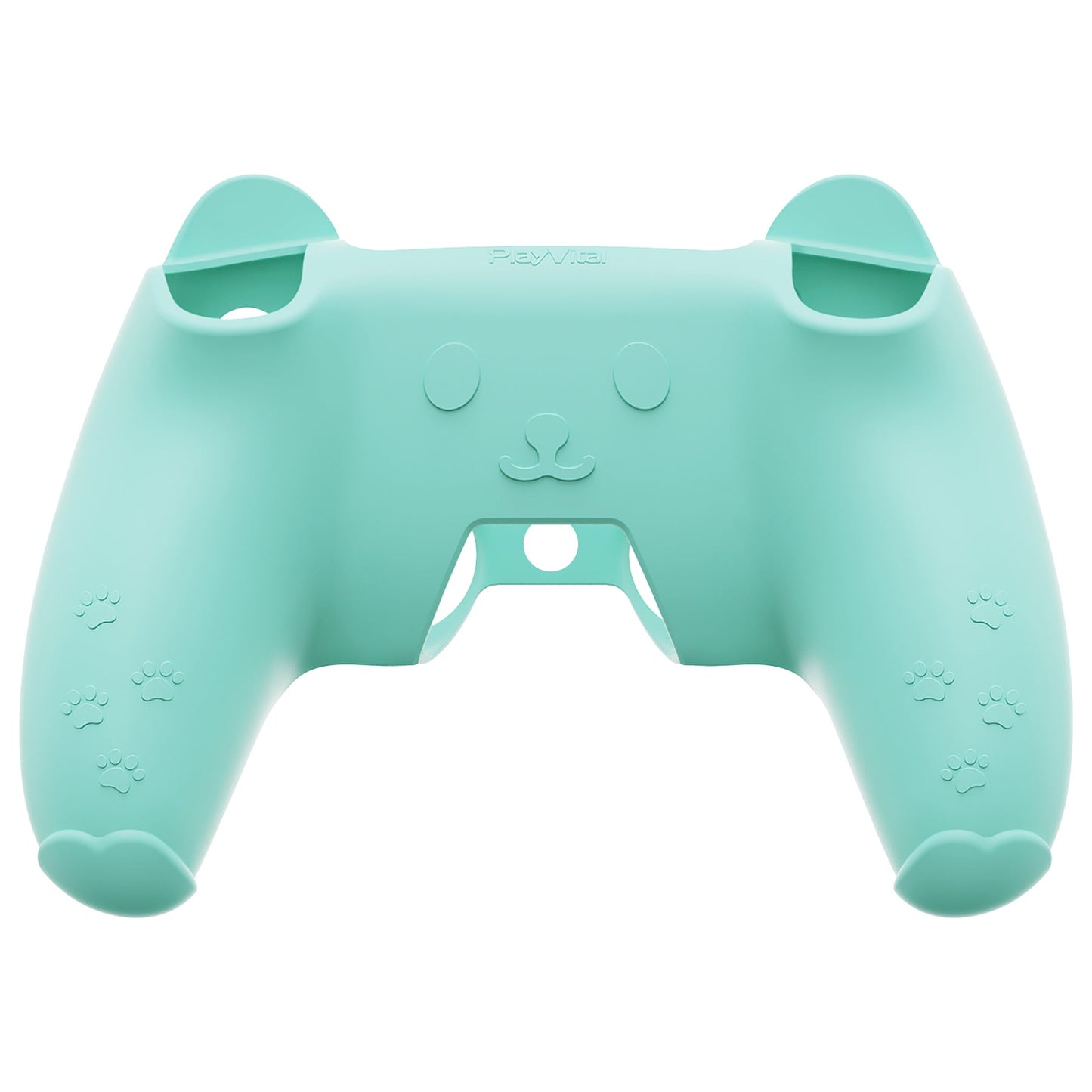 PlayVital Cute Bear Controller Silicone Case with Thumb Grips for PS5 Wireless Controller, Compatible with Charging Station - Green & Pink - UYBPFP004 PlayVital