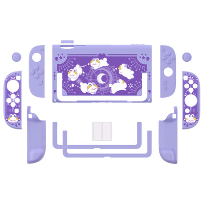 PlayVital キュートなカートゥーンデザイン ハード保護ケース Nintendo Switch 2 用 キズ防止・ドック対応 かわいいハードシェル サムグリップ＆ステッカー＆ボタンキャップ付き【星のうさぎ オービット】