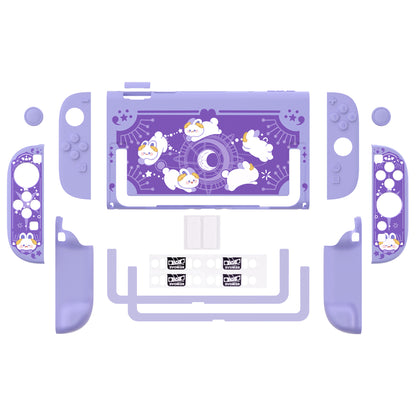 PlayVital キュートなカートゥーンデザイン ハード保護ケース Nintendo Switch 2 用 キズ防止・ドック対応 かわいいハードシェル サムグリップ＆ステッカー＆ボタンキャップ付き【星のうさぎ オービット】