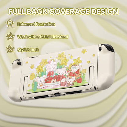PlayVital キュートなカートゥーンデザイン ハード保護ケース Nintendo Switch 2 用 キズ防止・ドック対応 かわいいハードシェル サムグリップ＆ステッカー＆ボタンキャップ付き 【クリーミーネズミちゃんのピクニック】