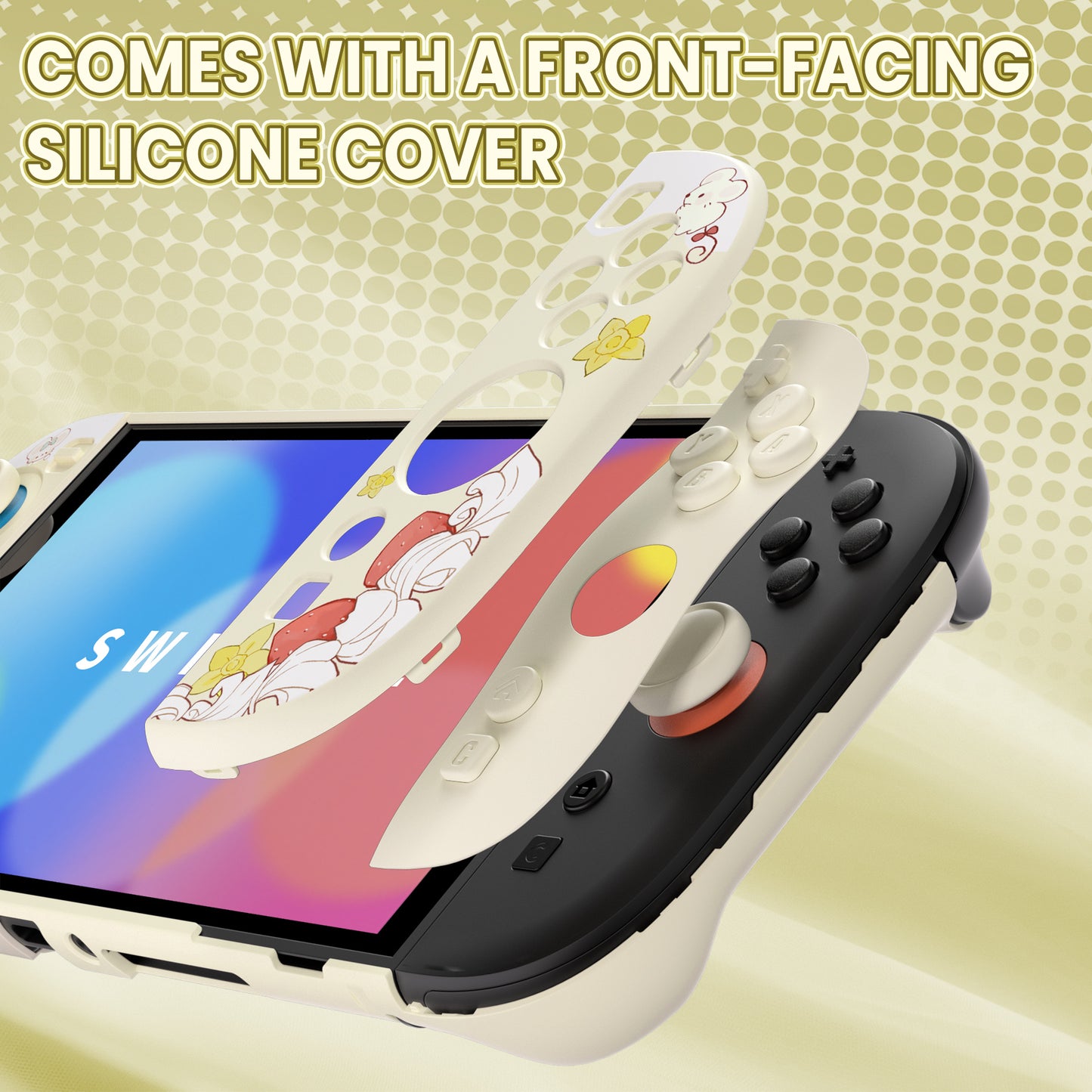 PlayVital キュートなカートゥーンデザイン ハード保護ケース Nintendo Switch 2 用 キズ防止・ドック対応 かわいいハードシェル サムグリップ＆ステッカー＆ボタンキャップ付き 【クリーミーネズミちゃんのピクニック】