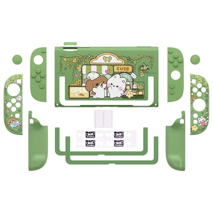 PlayVital キュートなカートゥーンデザイン ハード保護ケース Nintendo Switch 2 用 キズ防止・ドック対応 かわいいハードシェル サムグリップ＆ステッカー＆ボタンキャップ付き【森のパン屋さん】