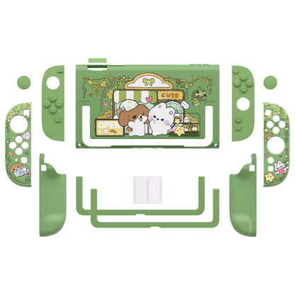 PlayVital キュートなカートゥーンデザイン ハード保護ケース Nintendo Switch 2 用 キズ防止・ドック対応 かわいいハードシェル サムグリップ＆ステッカー＆ボタンキャップ付き【森のパン屋さん】