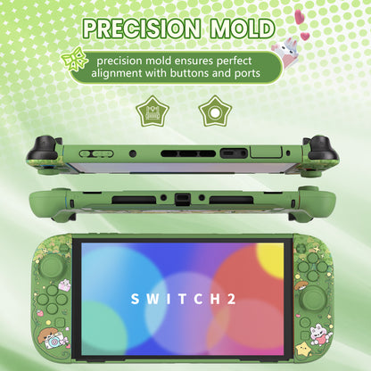 PlayVital キュートなカートゥーンデザイン ハード保護ケース Nintendo Switch 2 用 キズ防止・ドック対応 かわいいハードシェル サムグリップ＆ステッカー＆ボタンキャップ付き【森のパン屋さん】