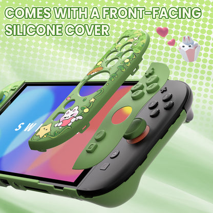 PlayVital キュートなカートゥーンデザイン ハード保護ケース Nintendo Switch 2 用 キズ防止・ドック対応 かわいいハードシェル サムグリップ＆ステッカー＆ボタンキャップ付き【森のパン屋さん】