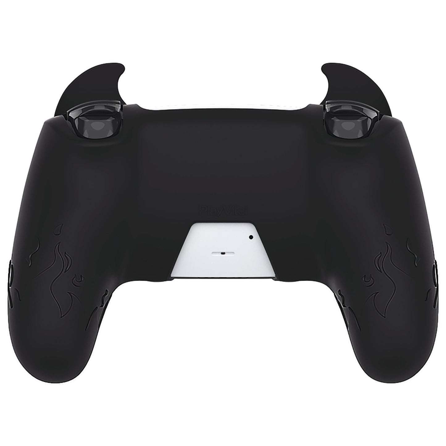 PlayVital Cute Demon Controller Silicone Case with Thumb Grips for PS5 Wireless Controller, Compatible with Charging Station - Black - DEPFP001 PlayVital