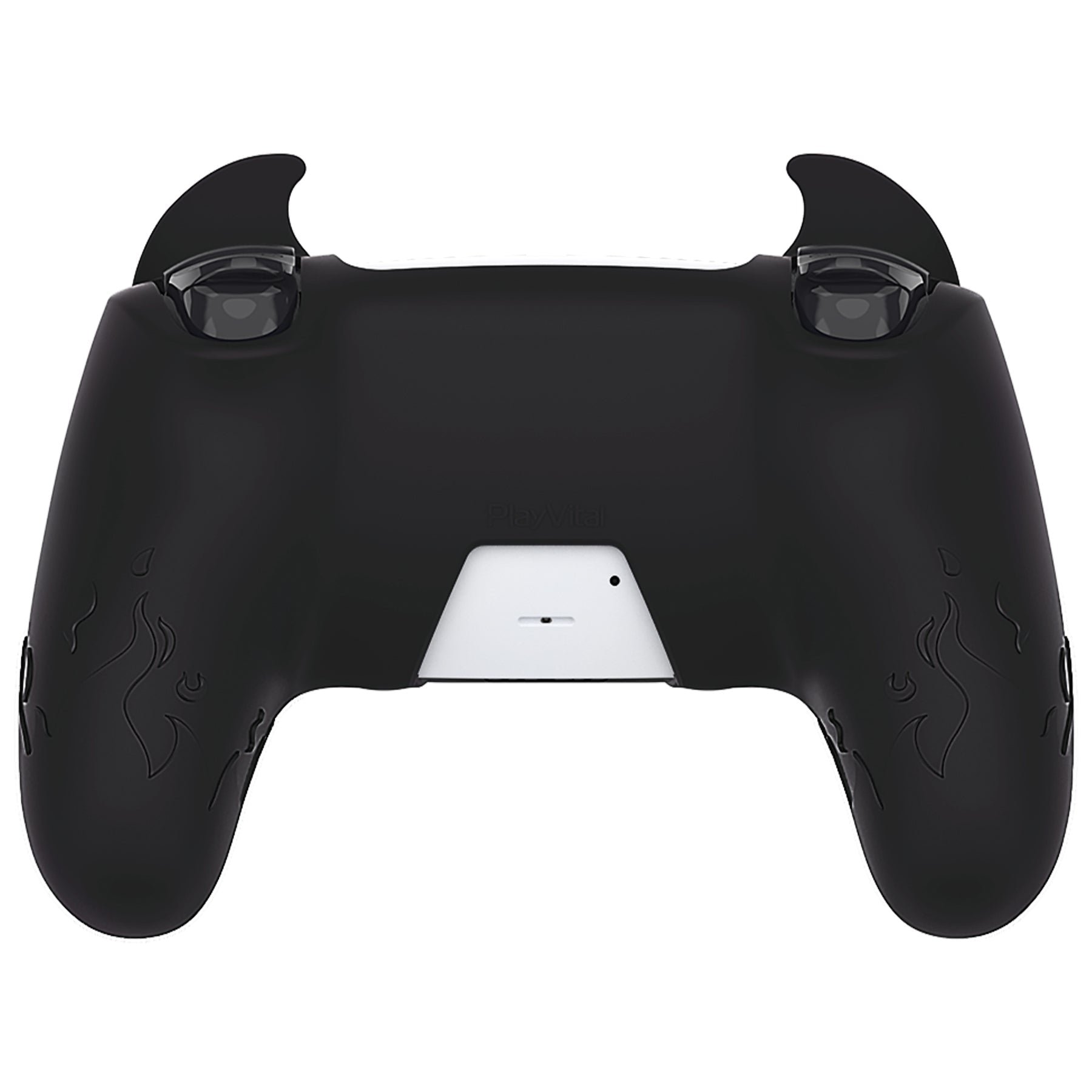 PlayVital Cute Demon Controller Silicone Case with Thumb Grips for PS5 Wireless Controller, Compatible with Charging Station - Black - DEPFP001 PlayVital