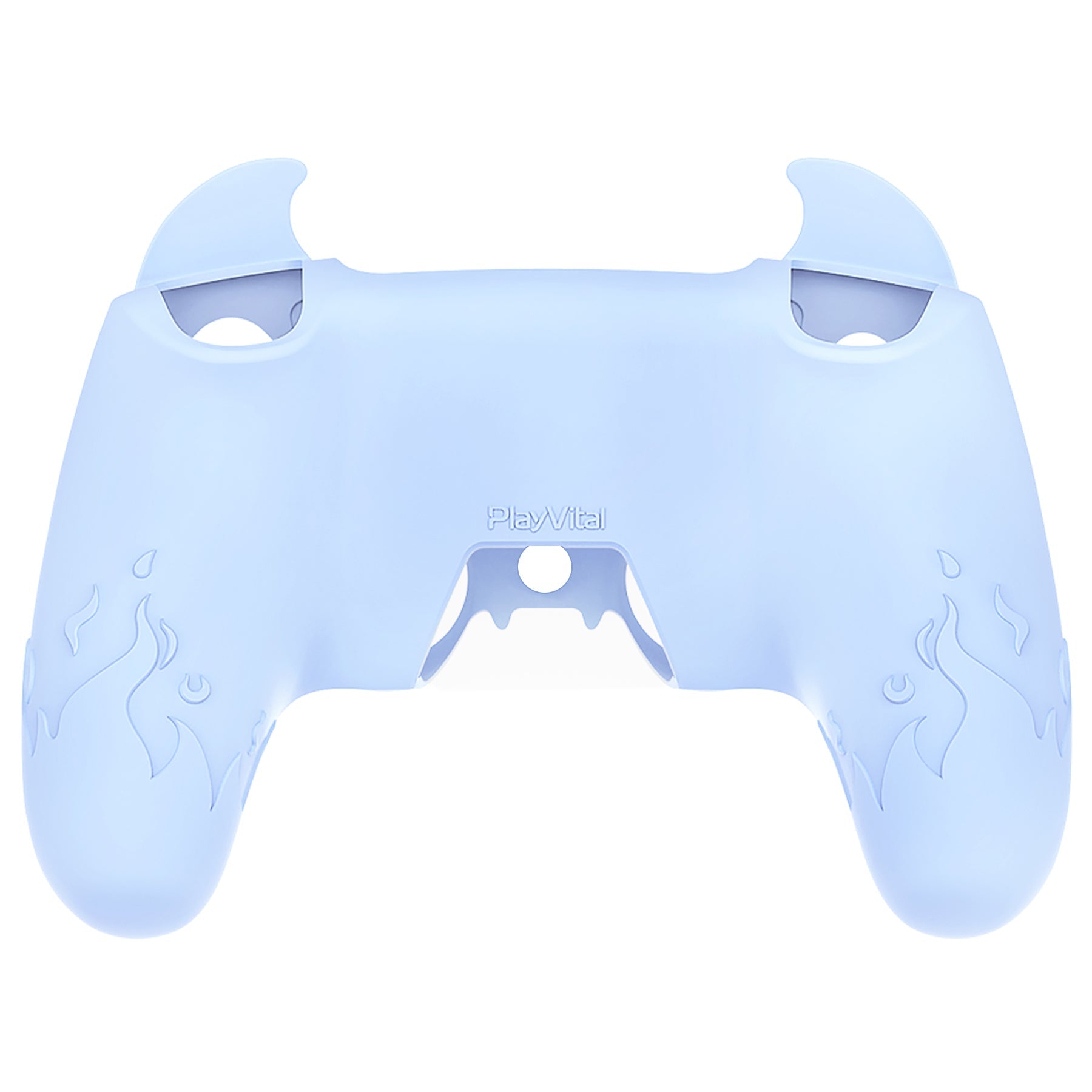 PlayVital Cute Demon Controller Silicone Case with Thumb Grips for PS5 Wireless Controller, Compatible with Charging Station - Blue - DEPFP004 PlayVital