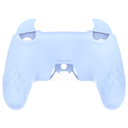 PlayVital Cute Demon Controller Silicone Case with Thumb Grips for PS5 Wireless Controller, Compatible with Charging Station - Blue - DEPFP004 PlayVital