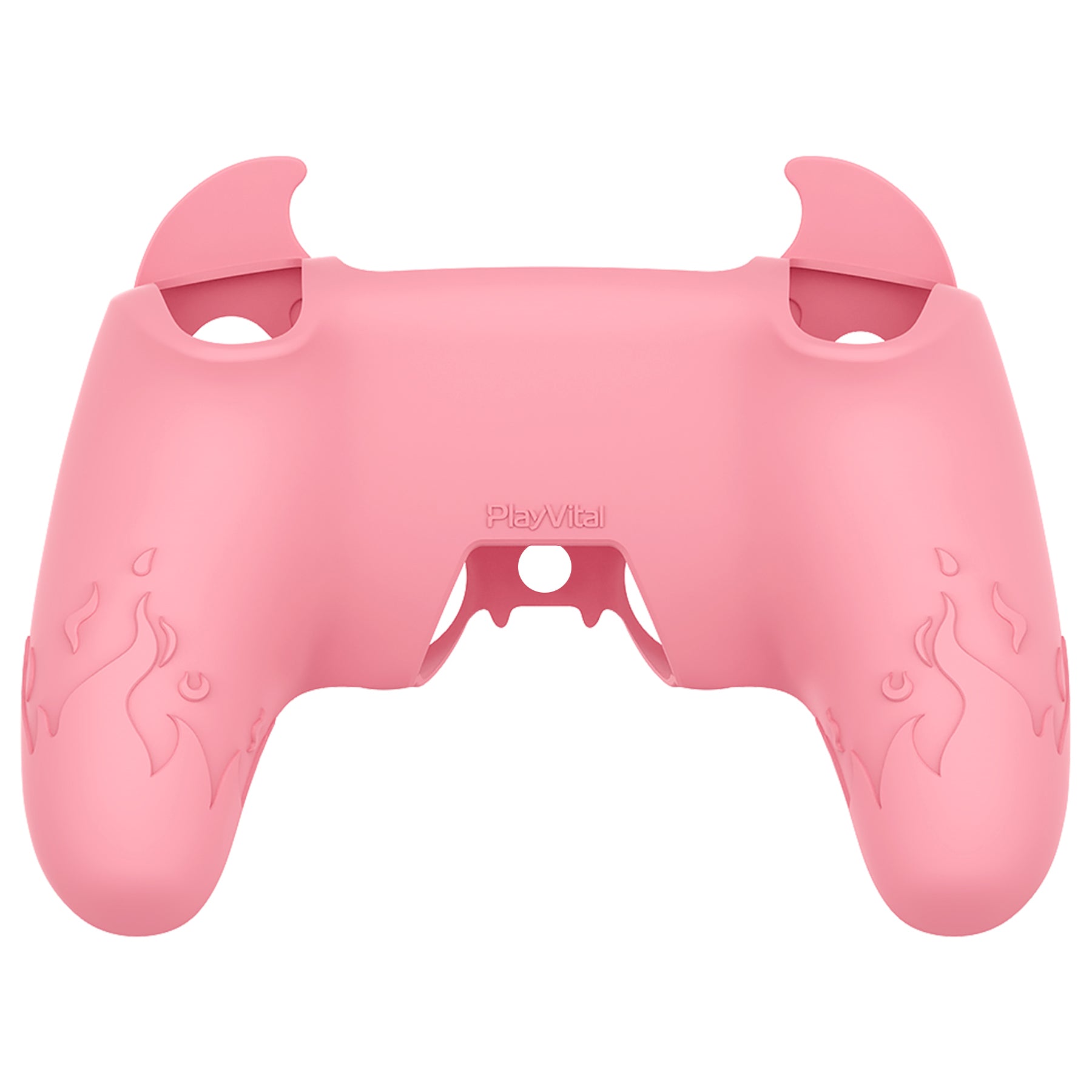 PlayVital Cute Demon Controller Silicone Case with Thumb Grips for PS5 Wireless Controller, Compatible with Charging Station - Pink - DEPFP003 PlayVital