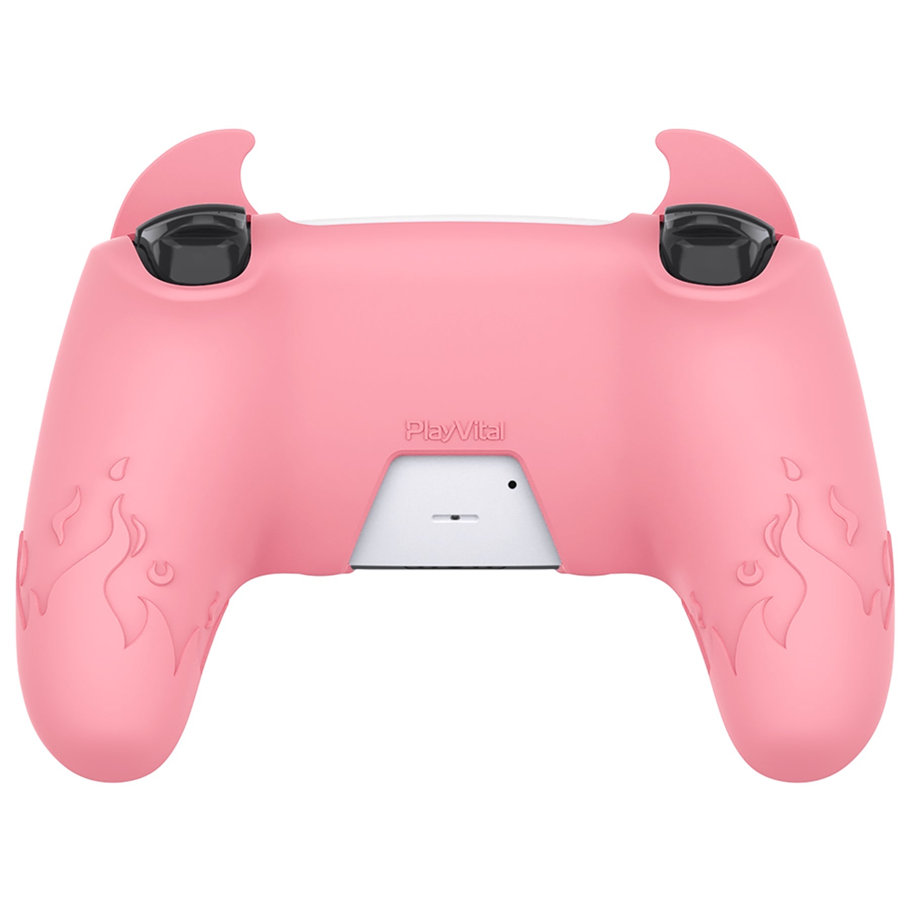 PlayVital Cute Demon Controller Silicone Case with Thumb Grips for PS5 Wireless Controller, Compatible with Charging Station - Pink - DEPFP003 PlayVital