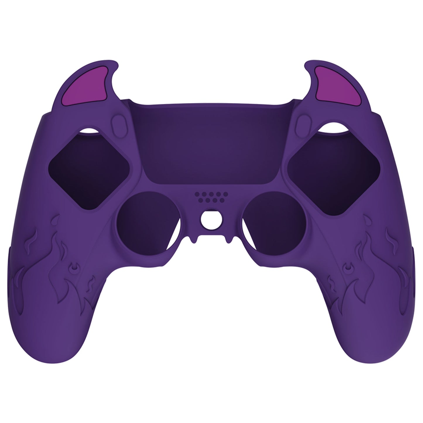 PlayVital Cute Demon Controller Silicone Case with Thumb Grips for PS5 Wireless Controller, Compatible with Charging Station - Purple - DEPFP002 PlayVital