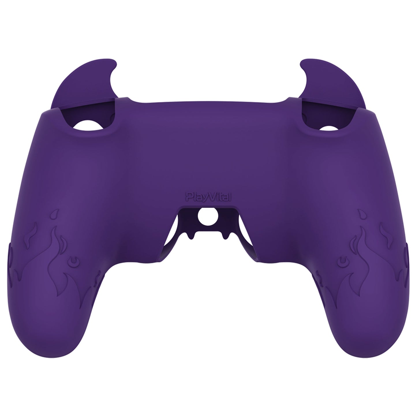 PlayVital Cute Demon Controller Silicone Case with Thumb Grips for PS5 Wireless Controller, Compatible with Charging Station - Purple - DEPFP002 PlayVital