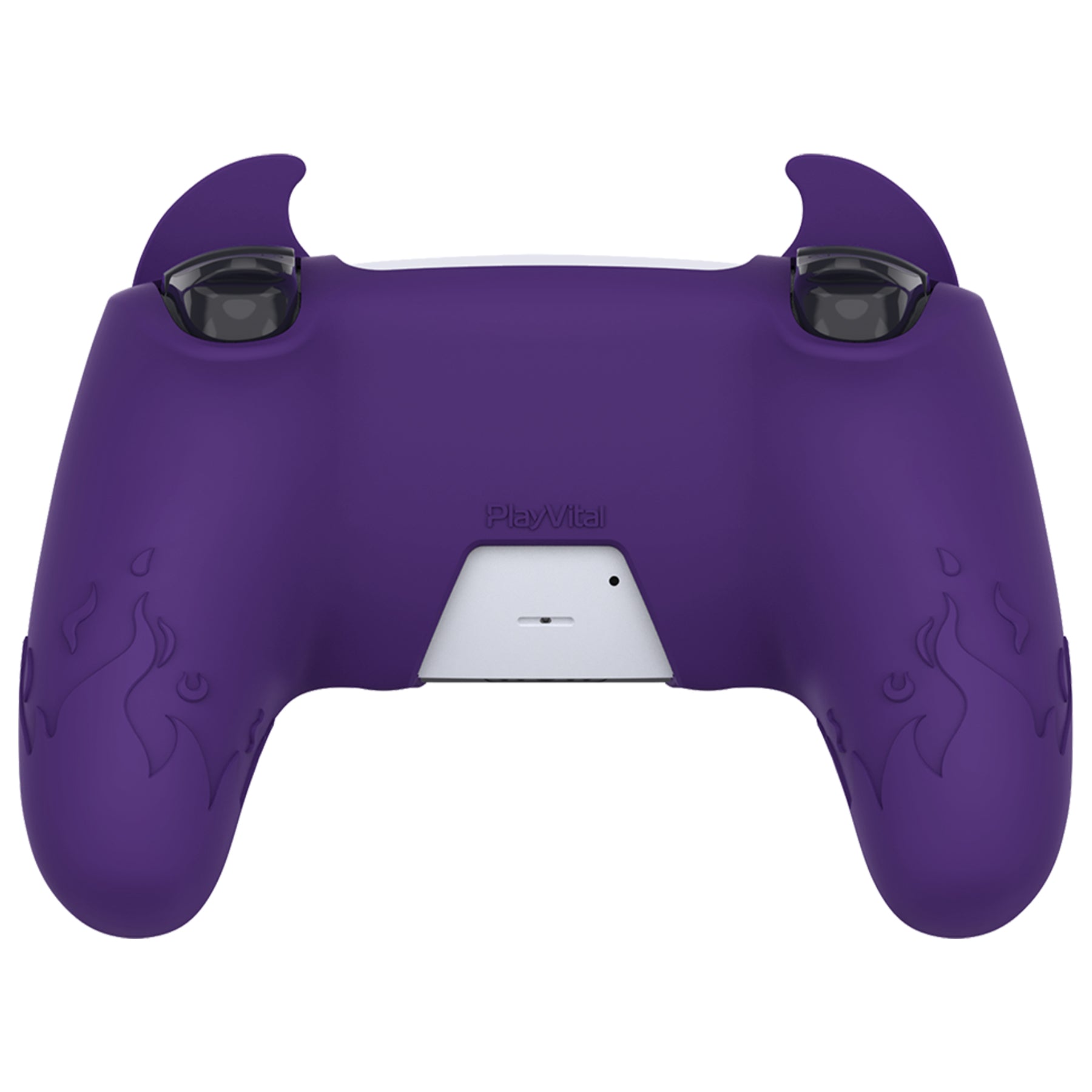 PlayVital Cute Demon Controller Silicone Case with Thumb Grips for PS5 Wireless Controller, Compatible with Charging Station - Purple - DEPFP002 PlayVital