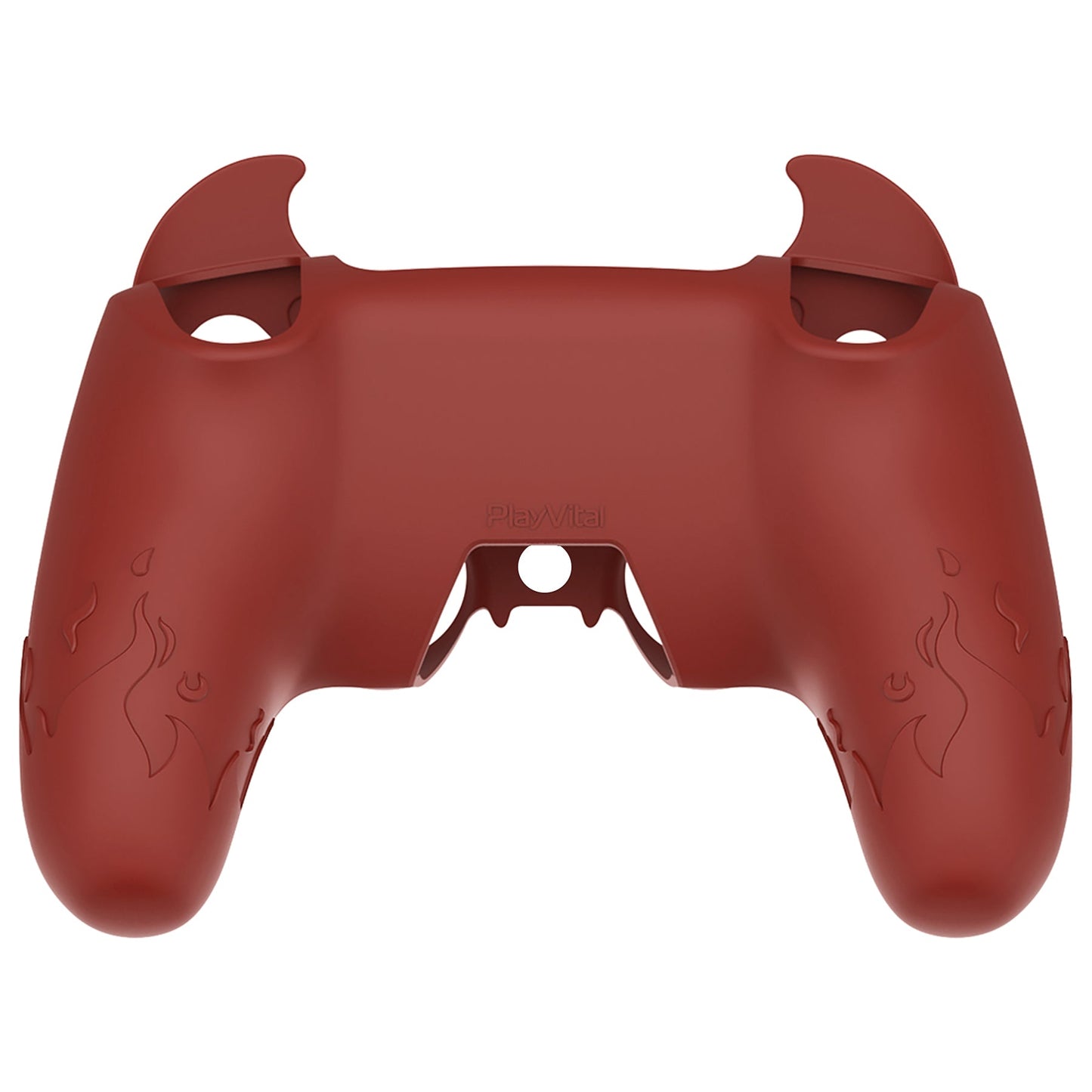 PlayVital Cute Demon Controller Silicone Case with Thumb Grips for PS5 Wireless Controller, Compatible with Charging Station - Red - DEPFP005 PlayVital