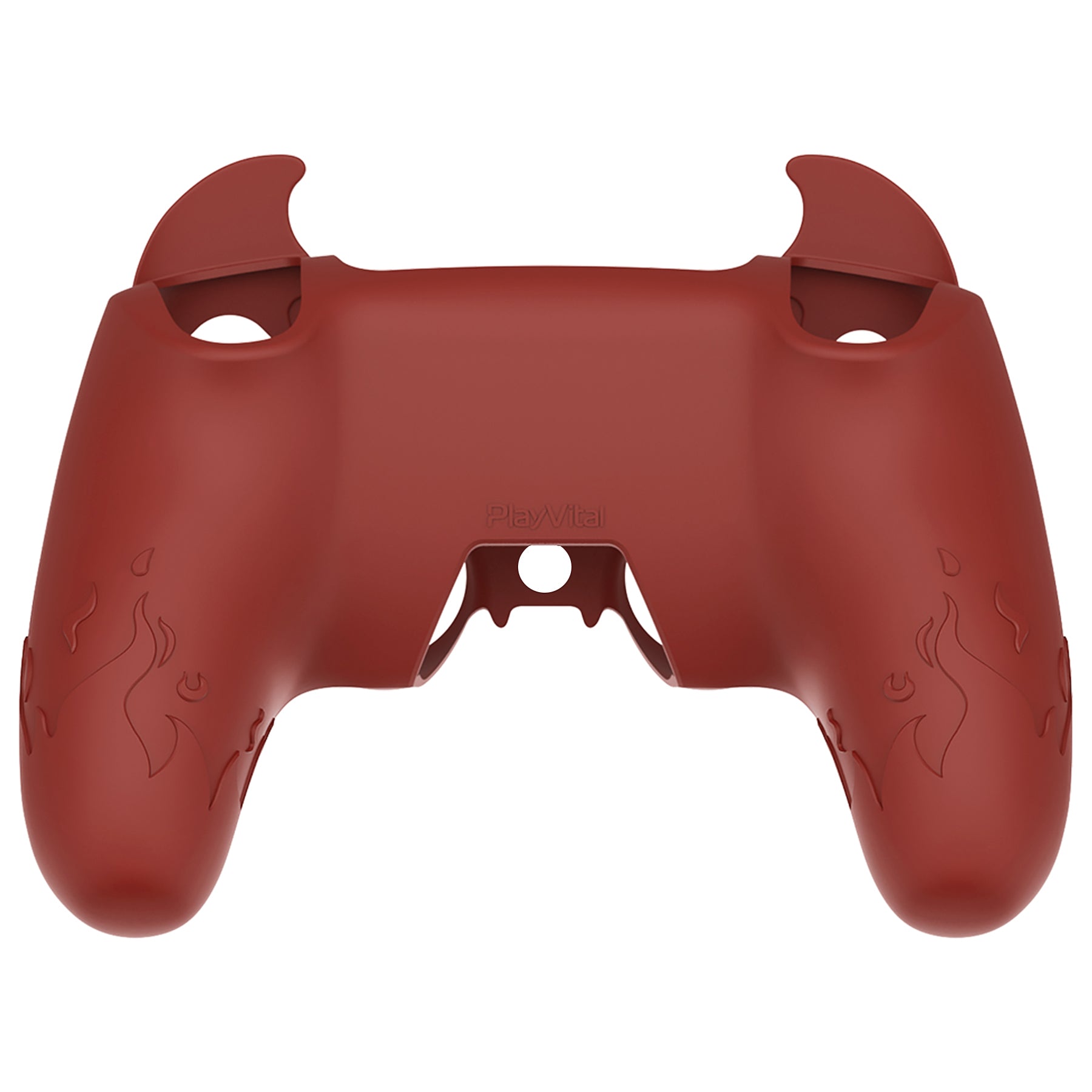 PlayVital Cute Demon Controller Silicone Case with Thumb Grips for PS5 Wireless Controller, Compatible with Charging Station - Red - DEPFP005 PlayVital