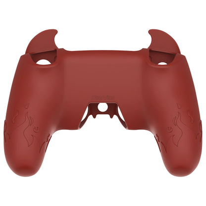 PlayVital Cute Demon Controller Silicone Case with Thumb Grips for PS5 Wireless Controller, Compatible with Charging Station - Red - DEPFP005 PlayVital