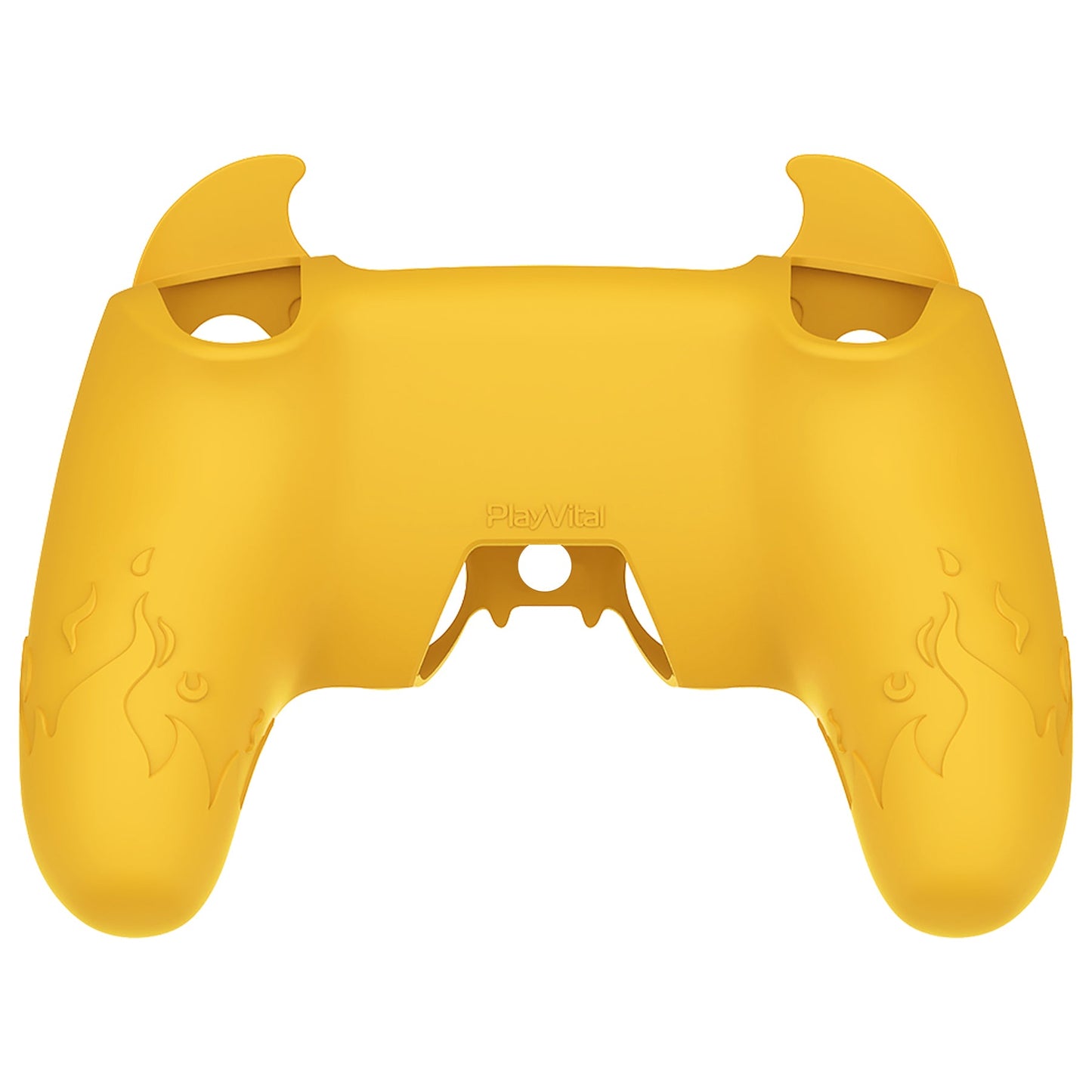 PlayVital Cute Demon Controller Silicone Case with Thumb Grips for PS5 Wireless Controller, Compatible with Charging Station - Yellow - DEPFP006 PlayVital