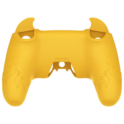 PlayVital Cute Demon Controller Silicone Case with Thumb Grips for PS5 Wireless Controller, Compatible with Charging Station - Yellow - DEPFP006 PlayVital