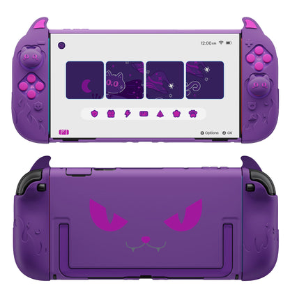 PlayVital 可愛い悪魔 プロテクティブシェル Nintendo Switch 2 用 サムグリップ＆ステッカー付き 滑り止め・ドック対応 ハードケース【パープル】