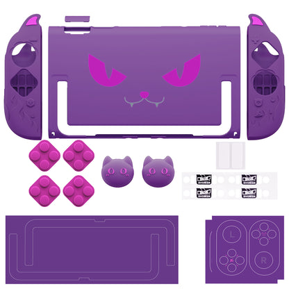 PlayVital 可愛い悪魔 プロテクティブシェル Nintendo Switch 2 用 サムグリップ＆ステッカー付き 滑り止め・ドック対応 ハードケース【パープル】