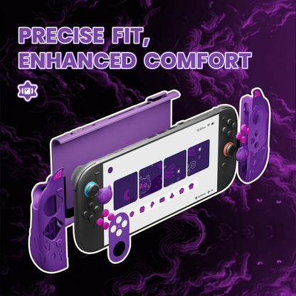 PlayVital 可愛い悪魔 プロテクティブシェル Nintendo Switch 2 用 サムグリップ＆ステッカー付き 滑り止め・ドック対応 ハードケース【パープル】