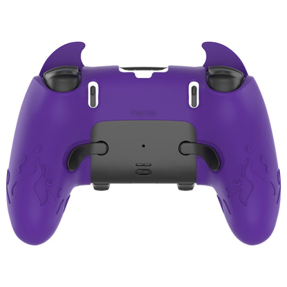 PlayVital キュートデーモン シリコンカバー（タッチパッドステッカー＆サムグリップキャップ付き）PS5 Edge コントローラー用【パープル】
