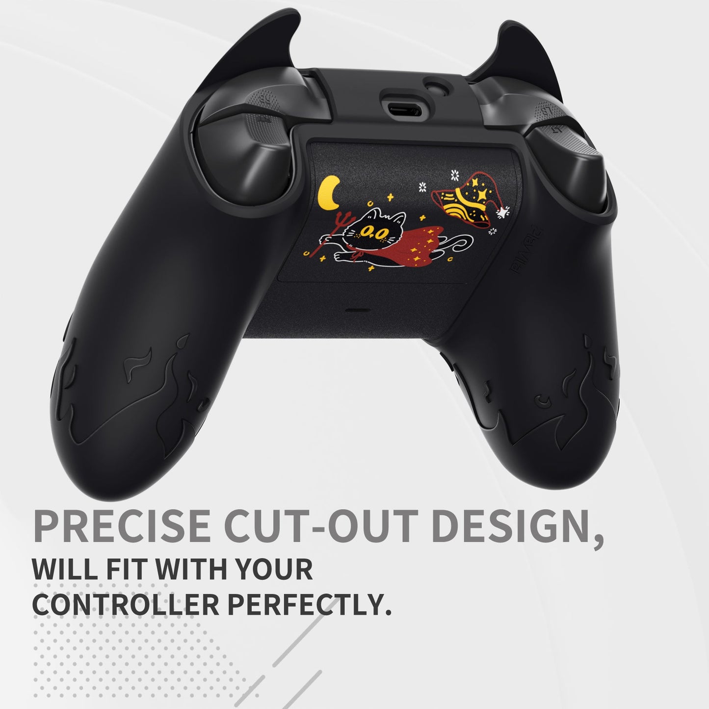 PlayVital Cute Demon Silicone Cover with Thumb Grip Caps for Xbox Series X/S Controller & Xbox Core Wireless Controller - Black - PUKX3P001 PlayVital