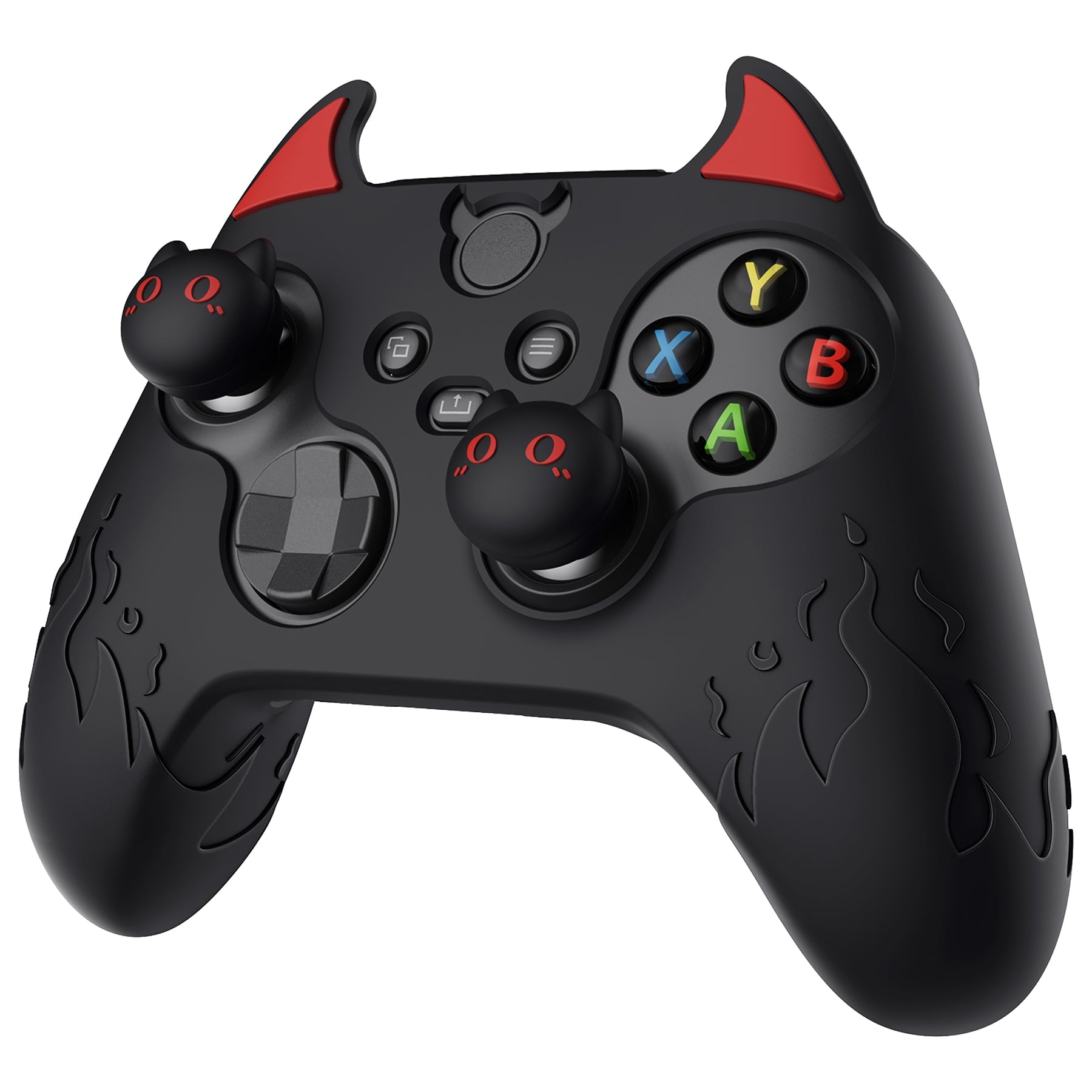 PlayVital Cute Demon Silicone Cover with Thumb Grip Caps for Xbox Series X/S Controller & Xbox Core Wireless Controller - Black - PUKX3P001 PlayVital