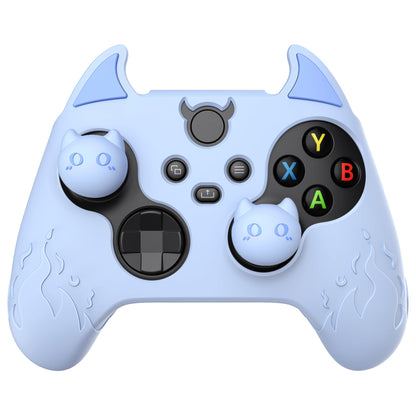 PlayVital Cute Demon Silicone Cover with Thumb Grip Caps for Xbox Series X/S Controller & Xbox Core Wireless Controller - Blue - PUKX3P002 PlayVital