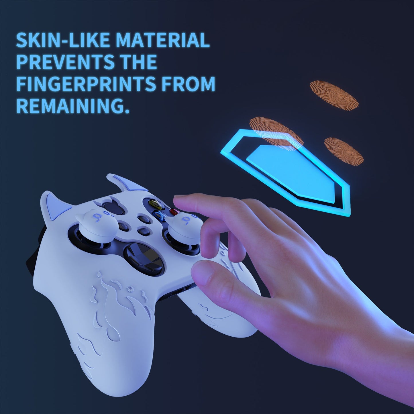 PlayVital Cute Demon Silicone Cover with Thumb Grip Caps for Xbox Series X/S Controller & Xbox Core Wireless Controller - Blue - PUKX3P002 PlayVital