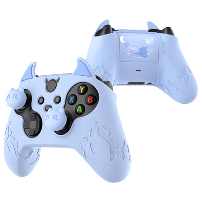 PlayVital Cute Demon Silicone Cover with Thumb Grip Caps for Xbox Series X/S Controller & Xbox Core Wireless Controller - Blue - PUKX3P002 PlayVital