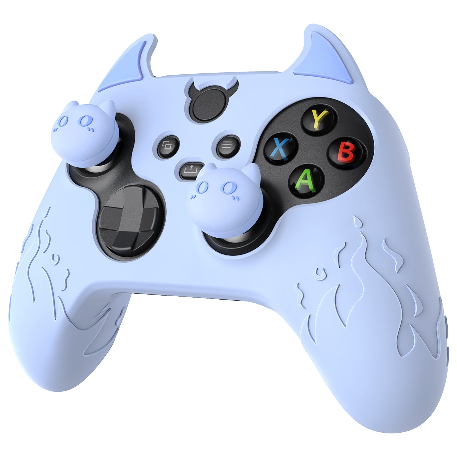 PlayVital Cute Demon Silicone Cover with Thumb Grip Caps for Xbox Series X/S Controller & Xbox Core Wireless Controller - Blue - PUKX3P002 PlayVital