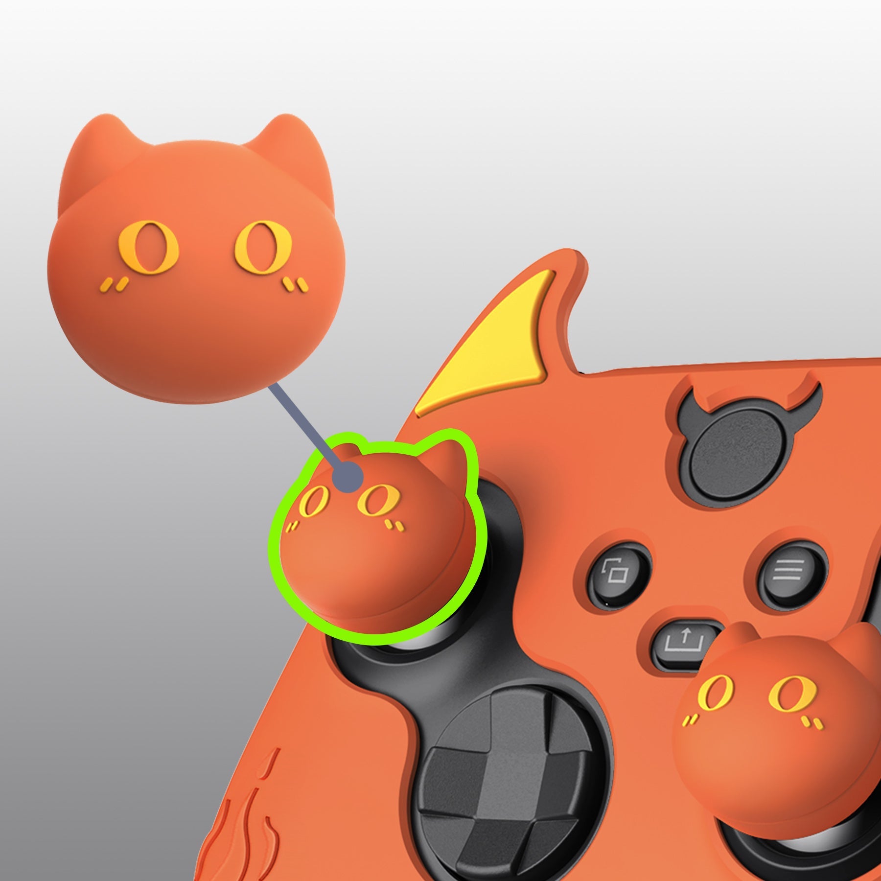 PlayVital Cute Demon Silicone Cover with Thumb Grip Caps for Xbox Series X/S Controller & Xbox Core Wireless Controller - Burnt Orange - PUKX3P004 PlayVital