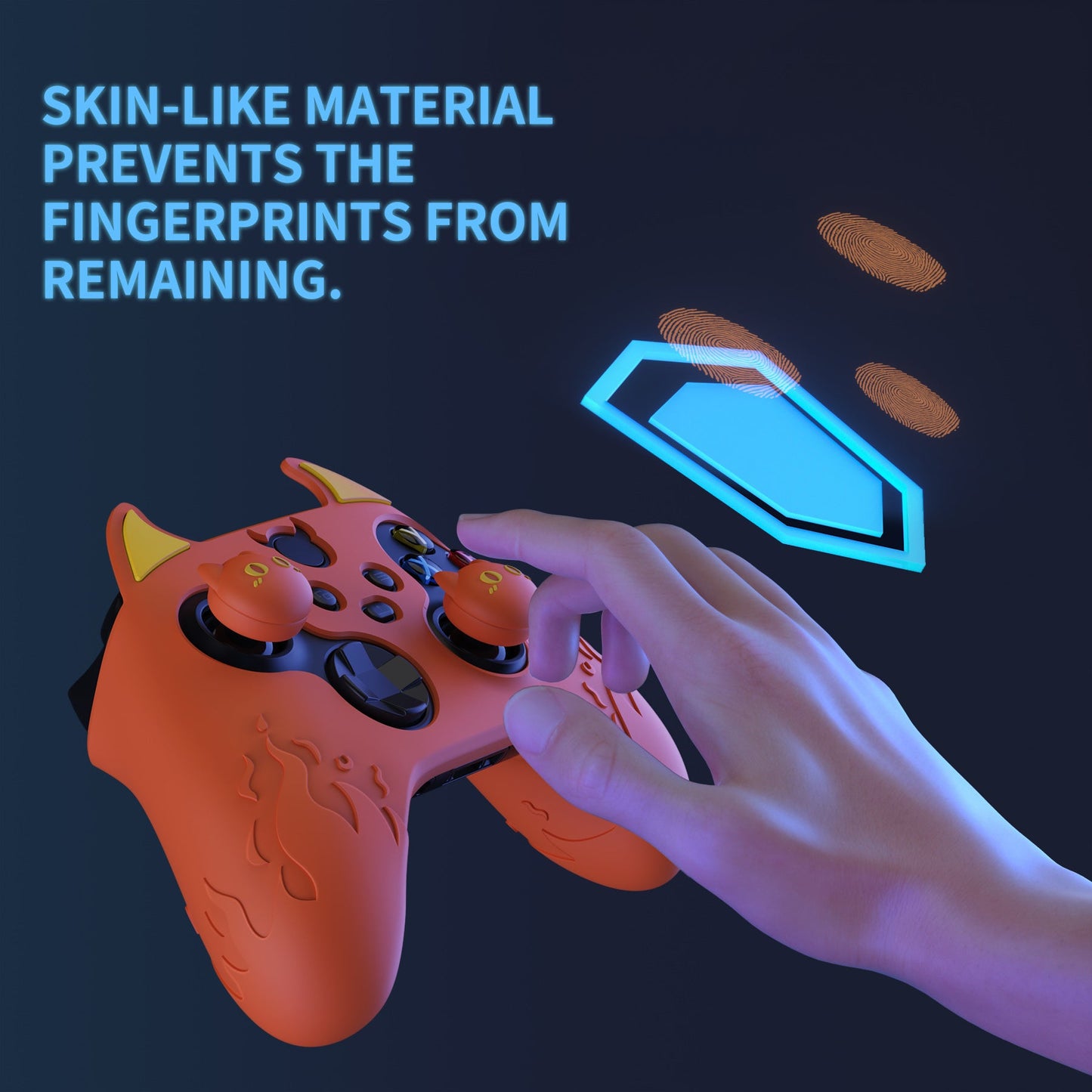 PlayVital Cute Demon Silicone Cover with Thumb Grip Caps for Xbox Series X/S Controller & Xbox Core Wireless Controller - Burnt Orange - PUKX3P004 PlayVital